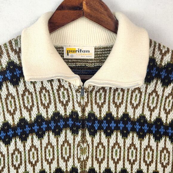 Vintage Puritan Sportswear 100% Wool Cardigan Full Zip Men’s SZ 42 (US M/L) EUC - Picture 5 of 12